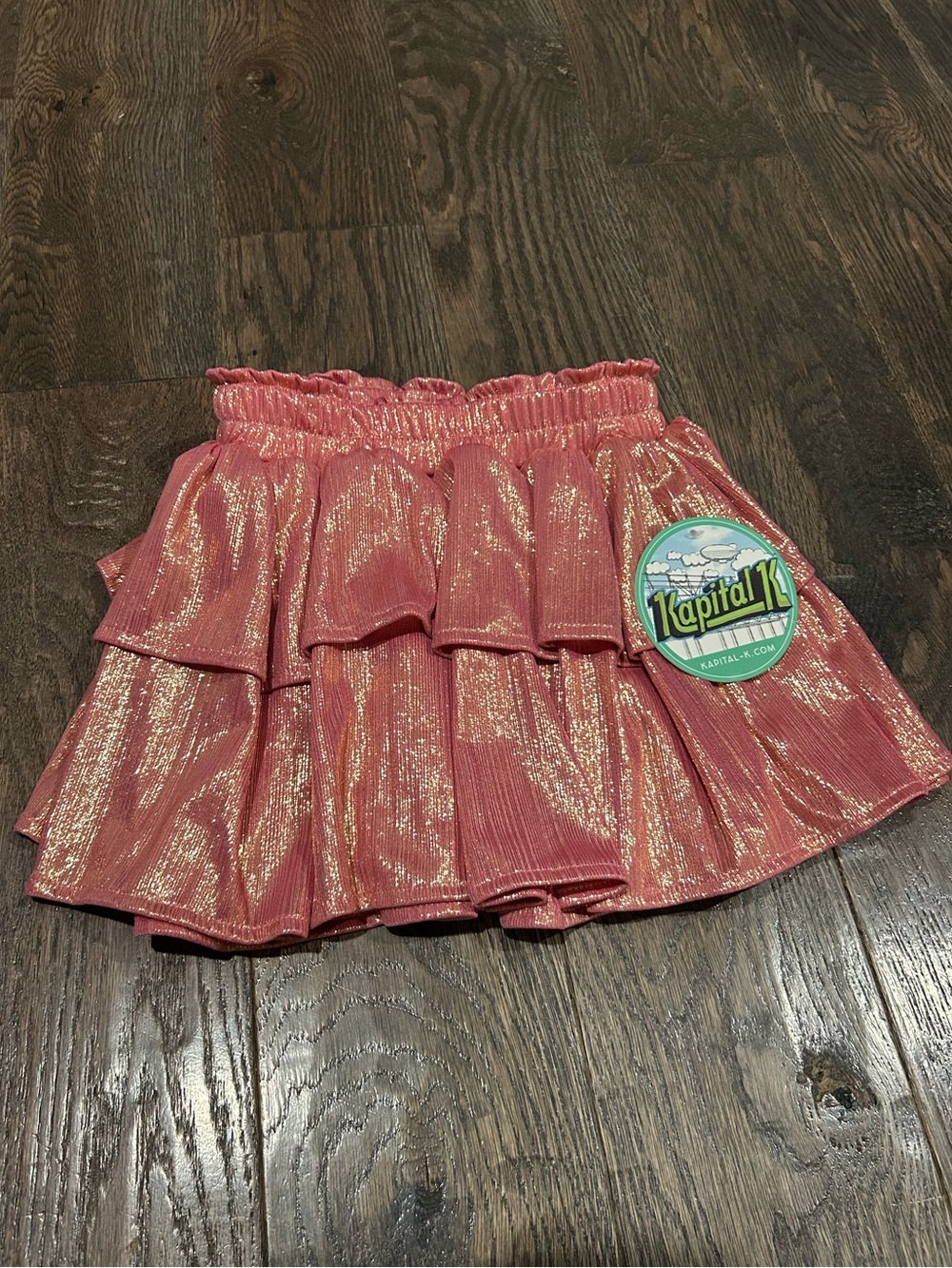 NWT* Kapital K Pink Metallic Ruffle Skirt Size 3T